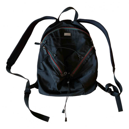 Gucci black polyester backpacks