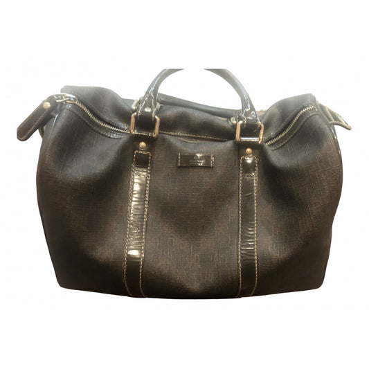 Gucci boston brown cloth handbag
