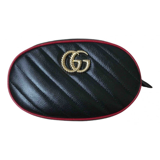Gucci marmont black leather clutch bag