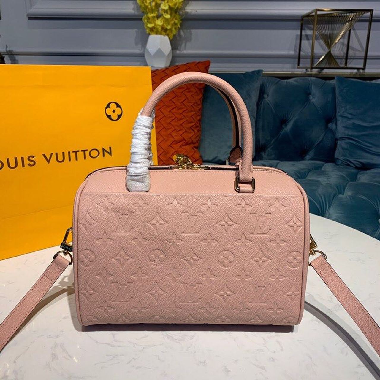 Top Quality Speedy Bandouliere 25 Monogram Empreinte Light Pink For Women,  Shoulder And Crossbody Bags 9.8in/25cm Top Quality
