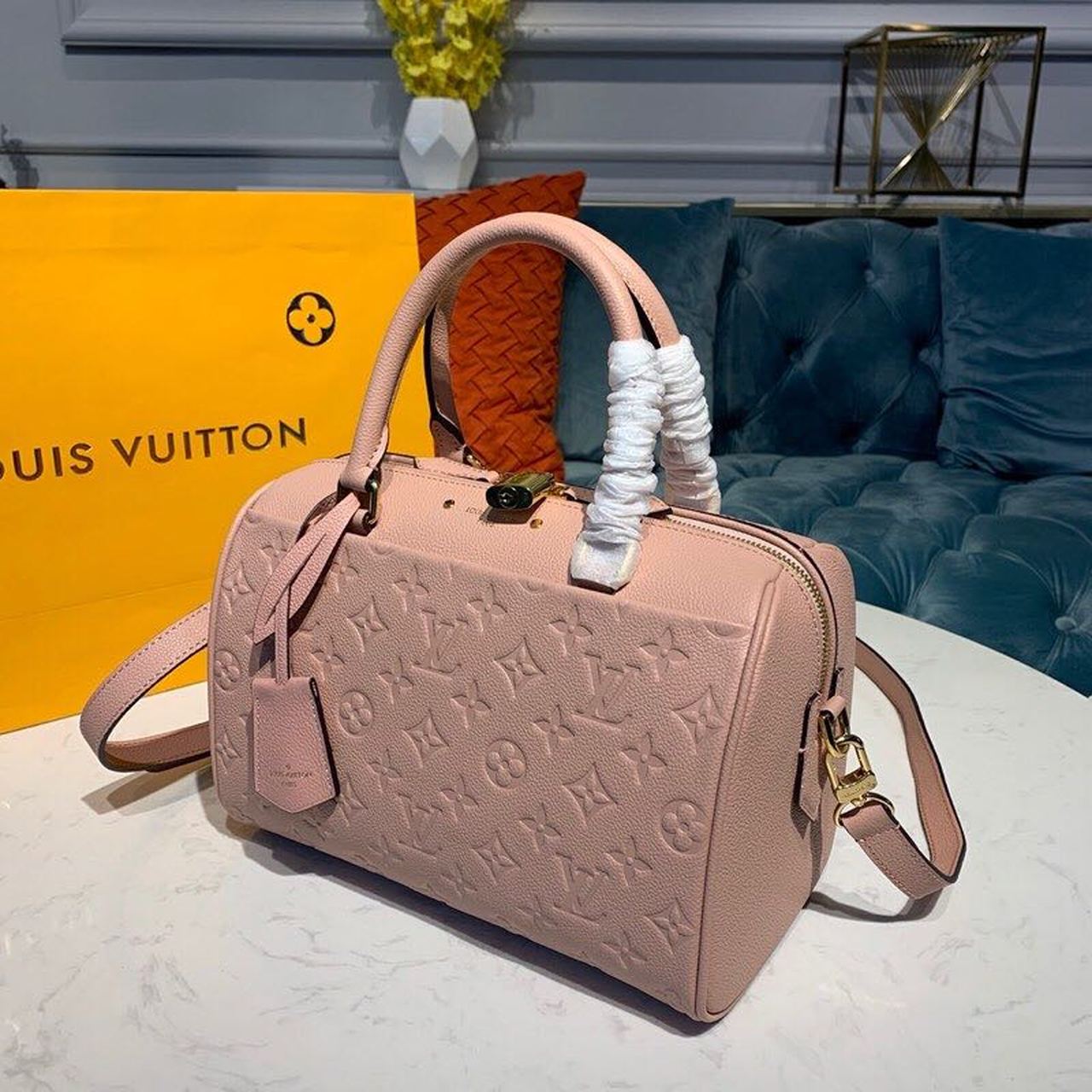 Top Quality Speedy Bandouliere 25 Monogram Empreinte Light Pink For Women,  Shoulder And Crossbody Bags 9.8in/25cm Top Quality