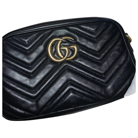 Gucci marmont black leather handbag