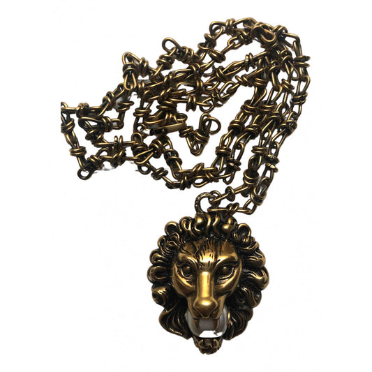 Gucci gold metal necklaces