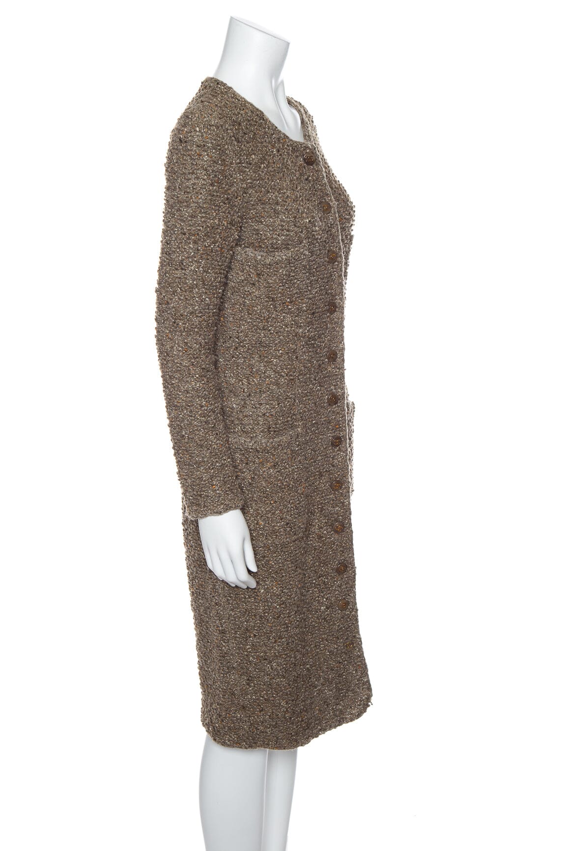 Chanel   1993 Autumn Moss Long Line Sweater Jacket SZ 38