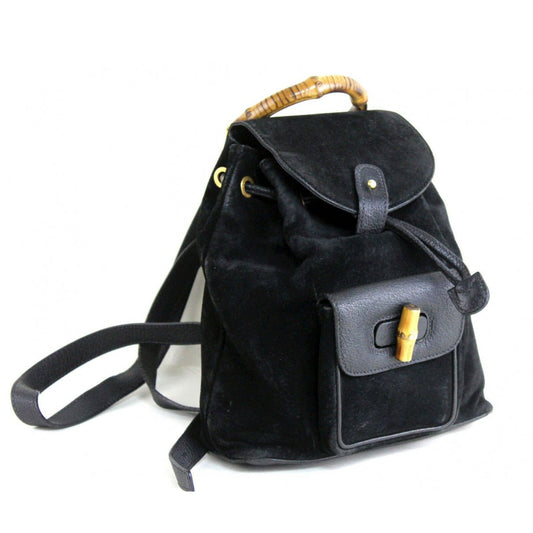 Gucci black leather backpacks