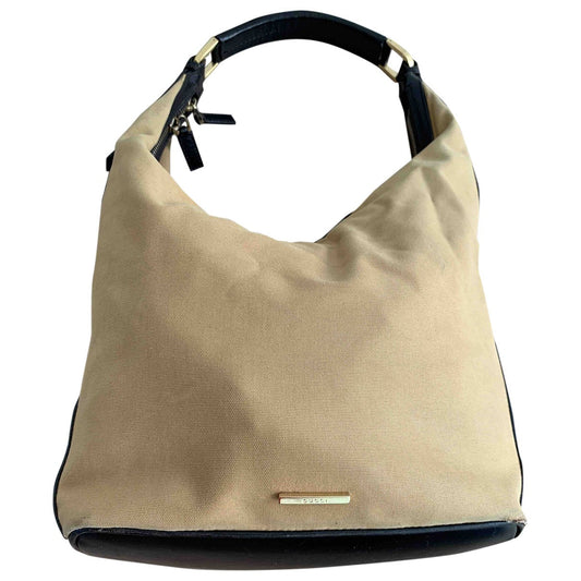 Gucci camel cloth handbag