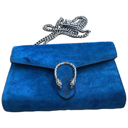 Gucci dionysus blue suede handbag