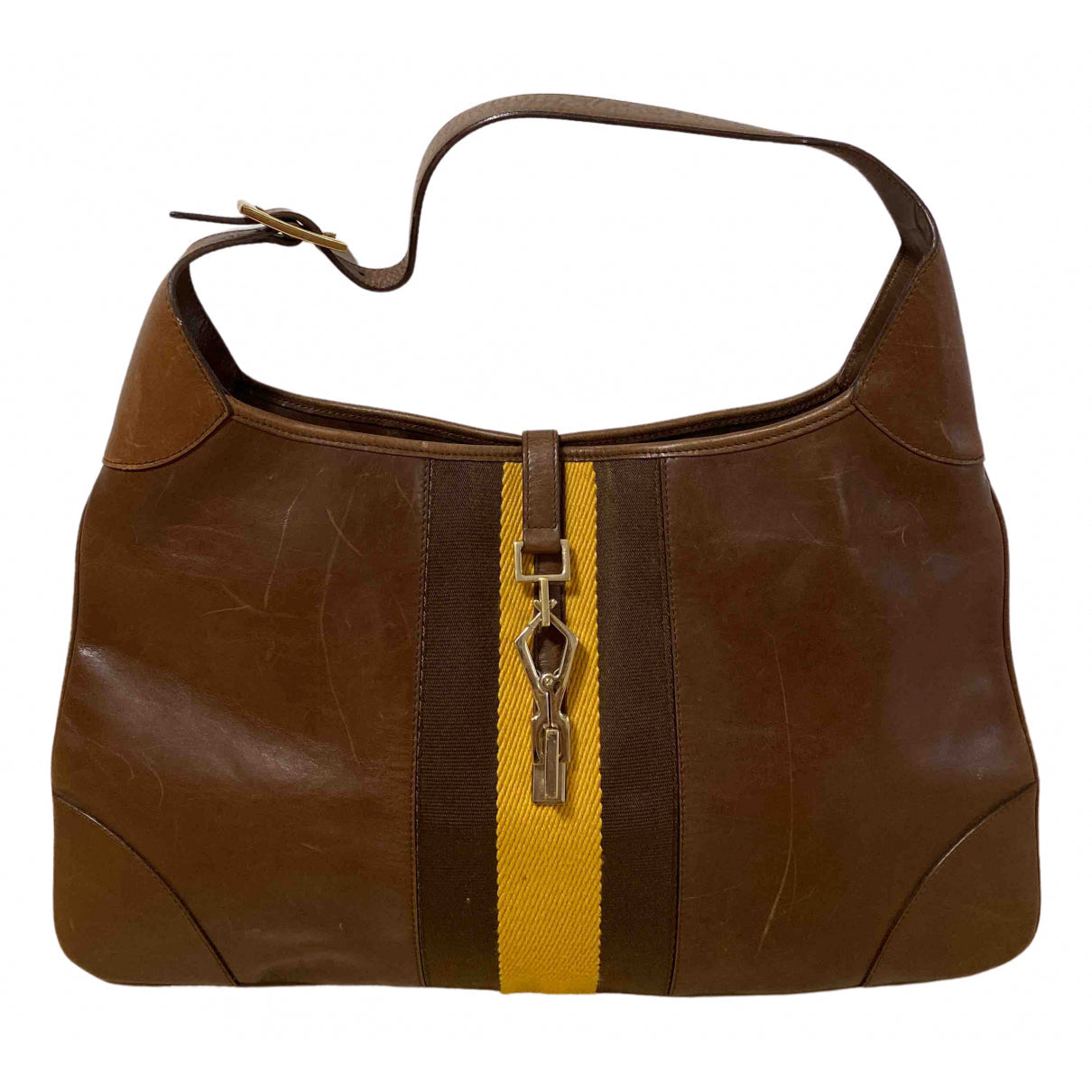 Gucci jackie    brown leather handbag