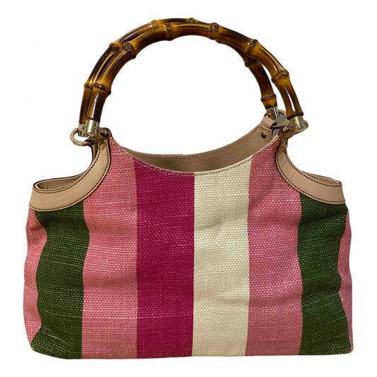 Gucci bamboo multicolour wicker handbag