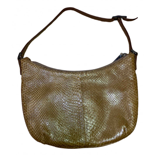 Gucci camel water snake clutch bag