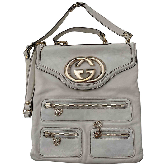 Gucci interlocking beige leather handbag