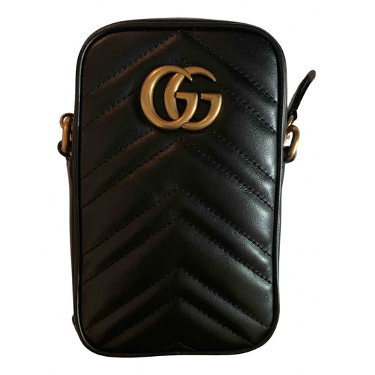 Gucci marmont black leather handbag