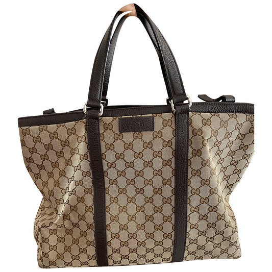 Gucci brown cloth handbag