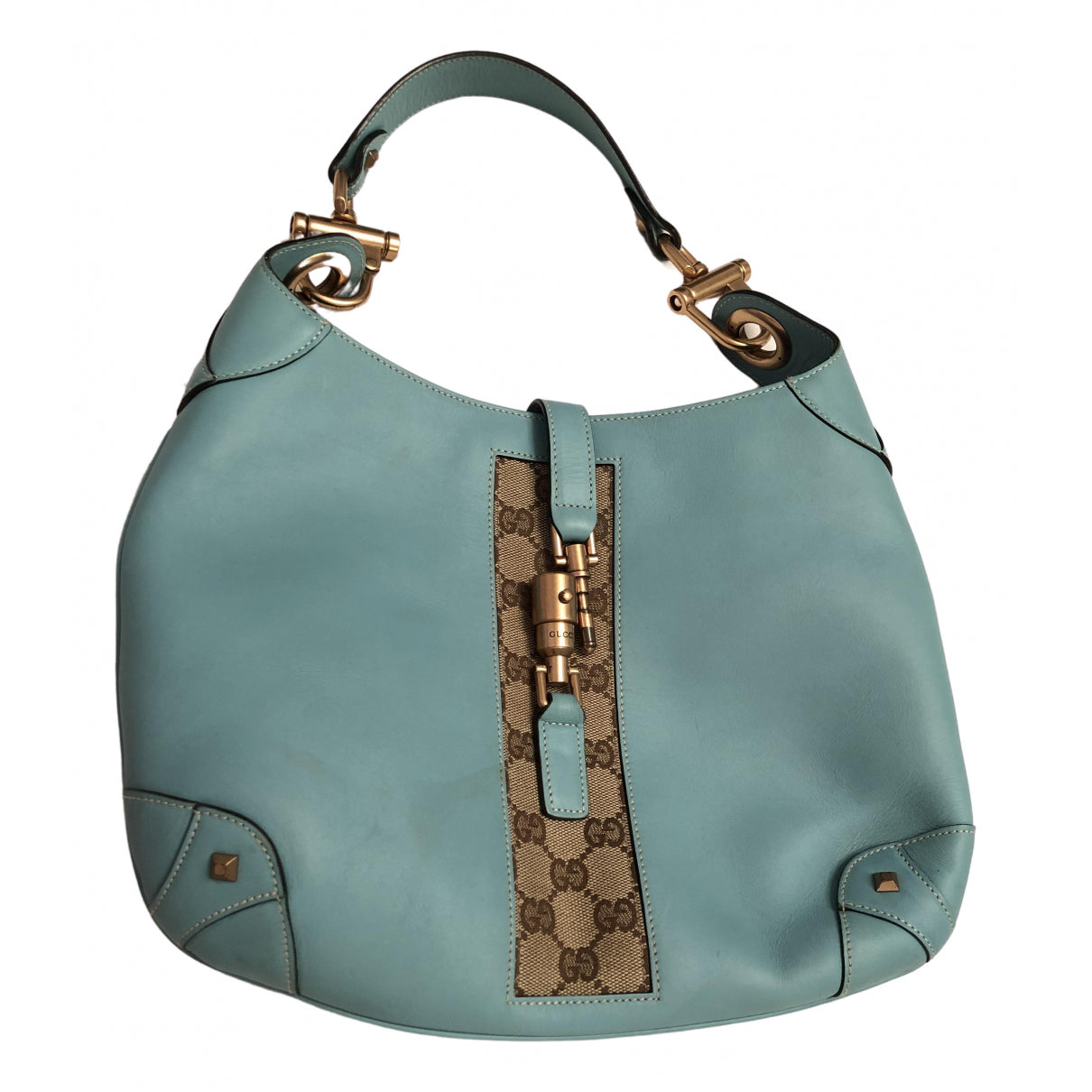 Gucci jackie turquoise leather handbag