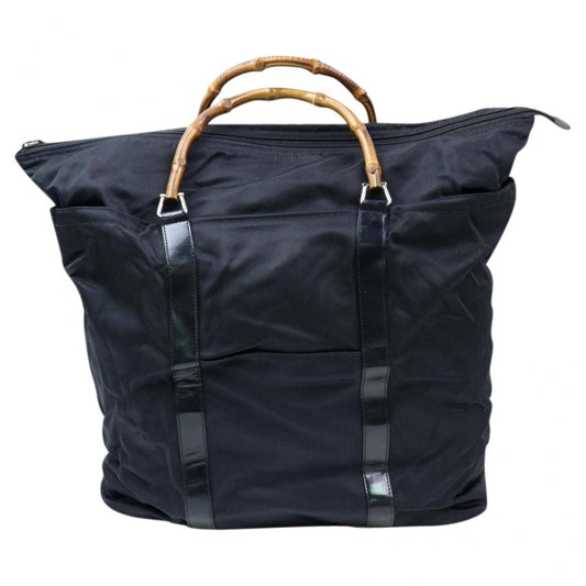 Gucci bamboo black cloth handbag