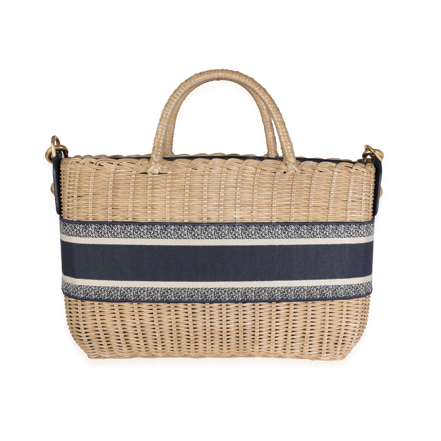 Christian Dior Oblique Jacquard Wicker Basket Bag