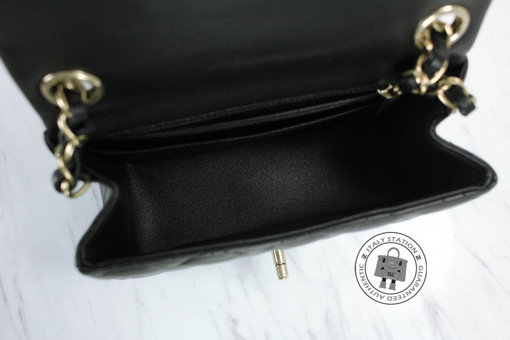Chanel A Classic CC Black Lambskin Mini Shoulder Bags Gbhw