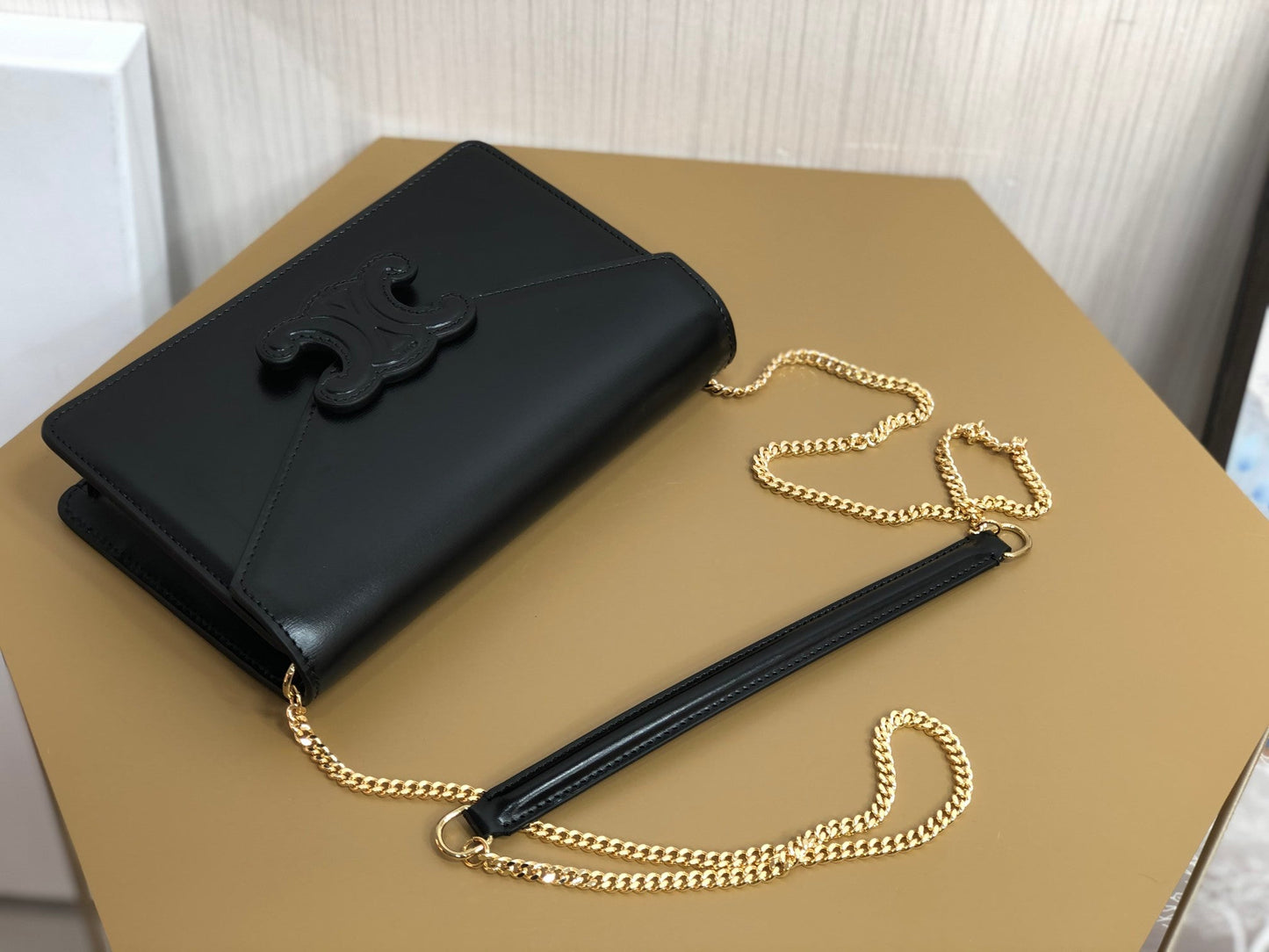 Top Quality Wallet On Chain Triomphe Black For Women 7in/19cm  10J733DPV.38NO