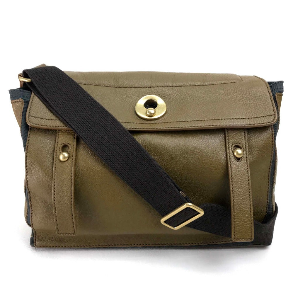 YVES SAINT LAURENT Shoulder Bag 265707 Canvas / leather Brown M  toe Sling bag Women