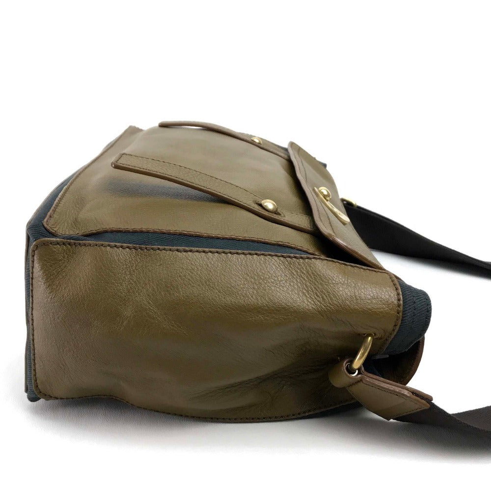 YVES SAINT LAURENT Shoulder Bag 265707 Canvas / leather Brown M  toe Sling bag Women