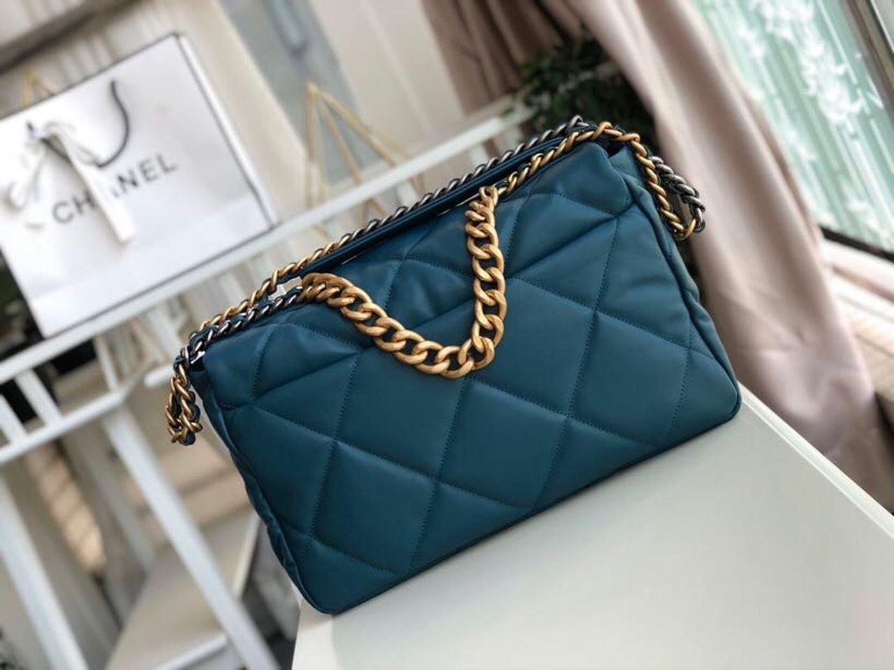 CHL 19 Maxi Handbag Teal For Women Bags, Shoulder And Crossbody Bags 14in/36cm AS1162