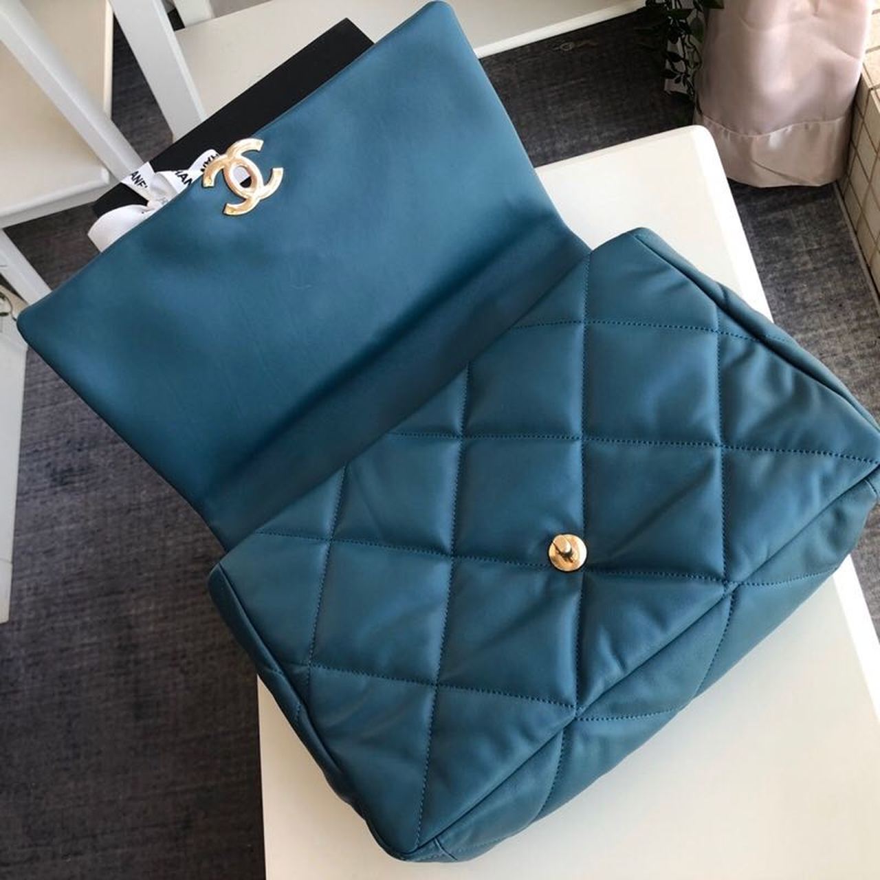 CHL 19 Maxi Handbag Teal For Women Bags, Shoulder And Crossbody Bags 14in/36cm AS1162