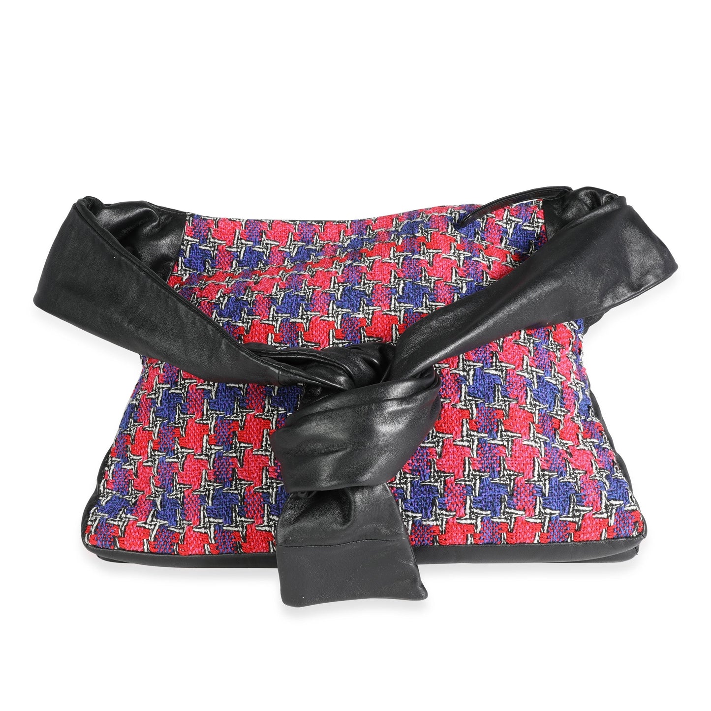 CHANEL Black Lambskin & Multicolor Tweed Girl Bag