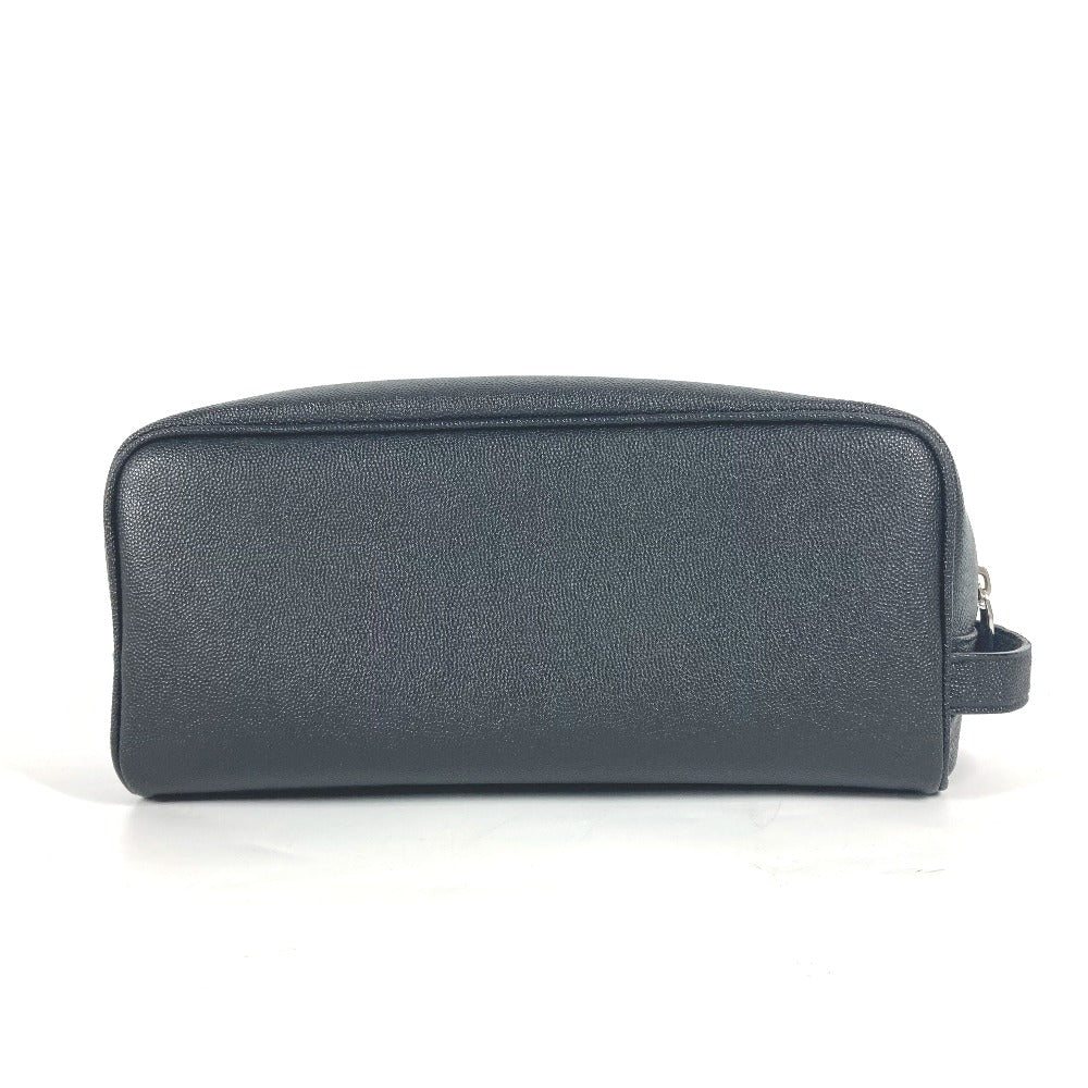 SAINT LAURENT PARIS business bag 609347 leather black logo with handle grooming case mens