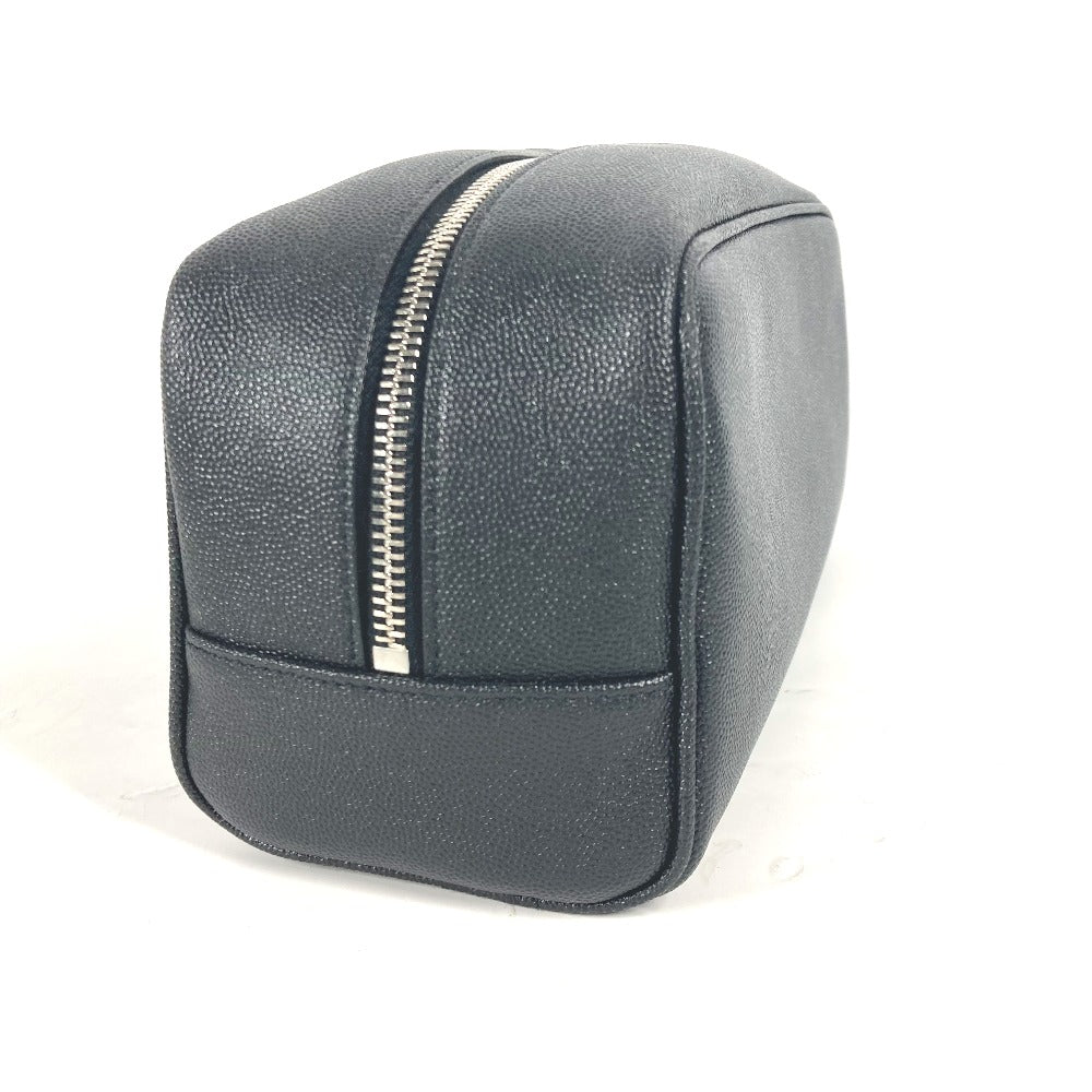 SAINT LAURENT PARIS business bag 609347 leather black logo with handle grooming case mens