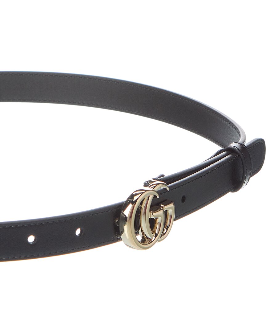 Gucci Double G Thin Leather Belt