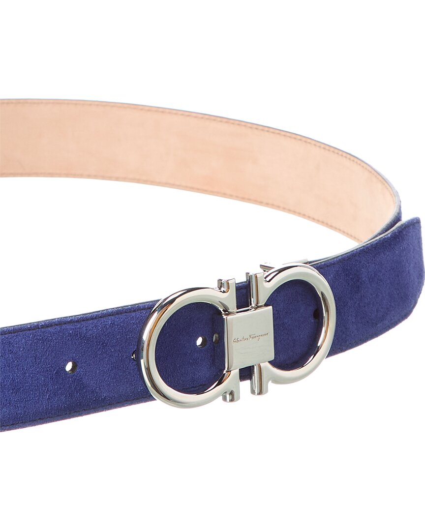 Ferragamo Gancini Adjustable Suede Belt