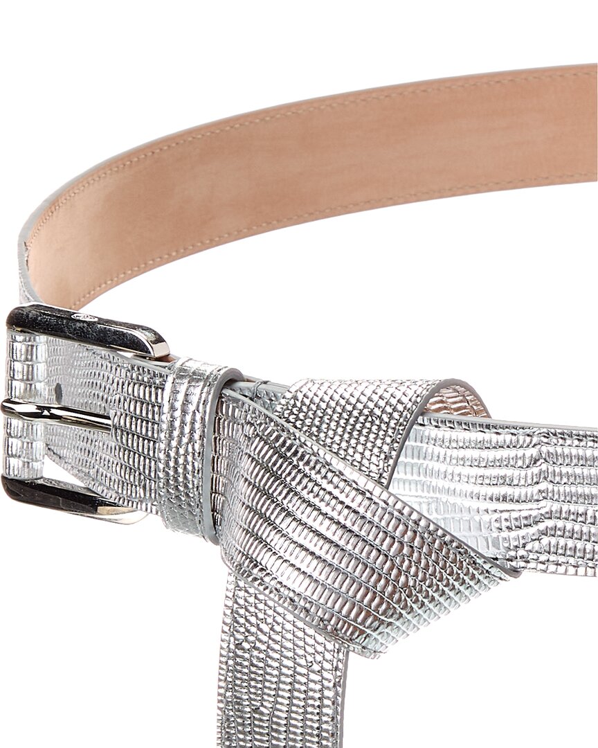 Michael Kors Collection Jodi Lizard-Embossed Leather Belt