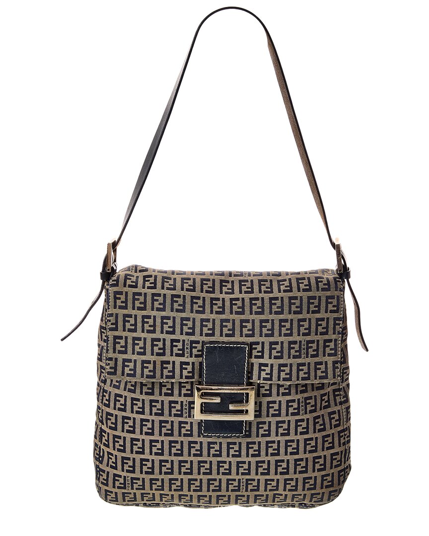 Fendi Blue Zucca-Print Canvas Mamma Baguette ( Pre-Loved)