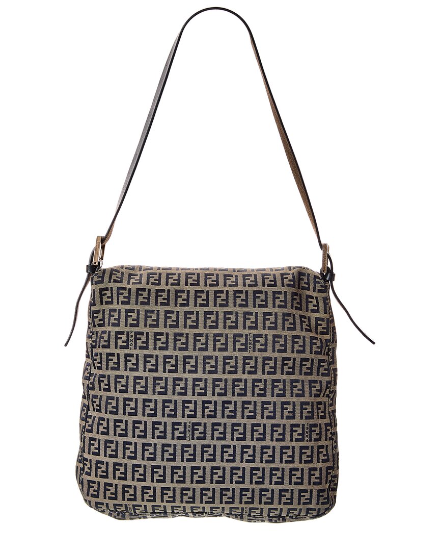 Fendi Blue Zucca-Print Canvas Mamma Baguette ( Pre-Loved)