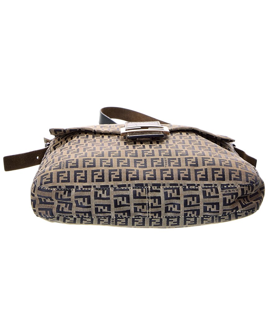 Fendi Blue Zucca-Print Canvas Mamma Baguette ( Pre-Loved)