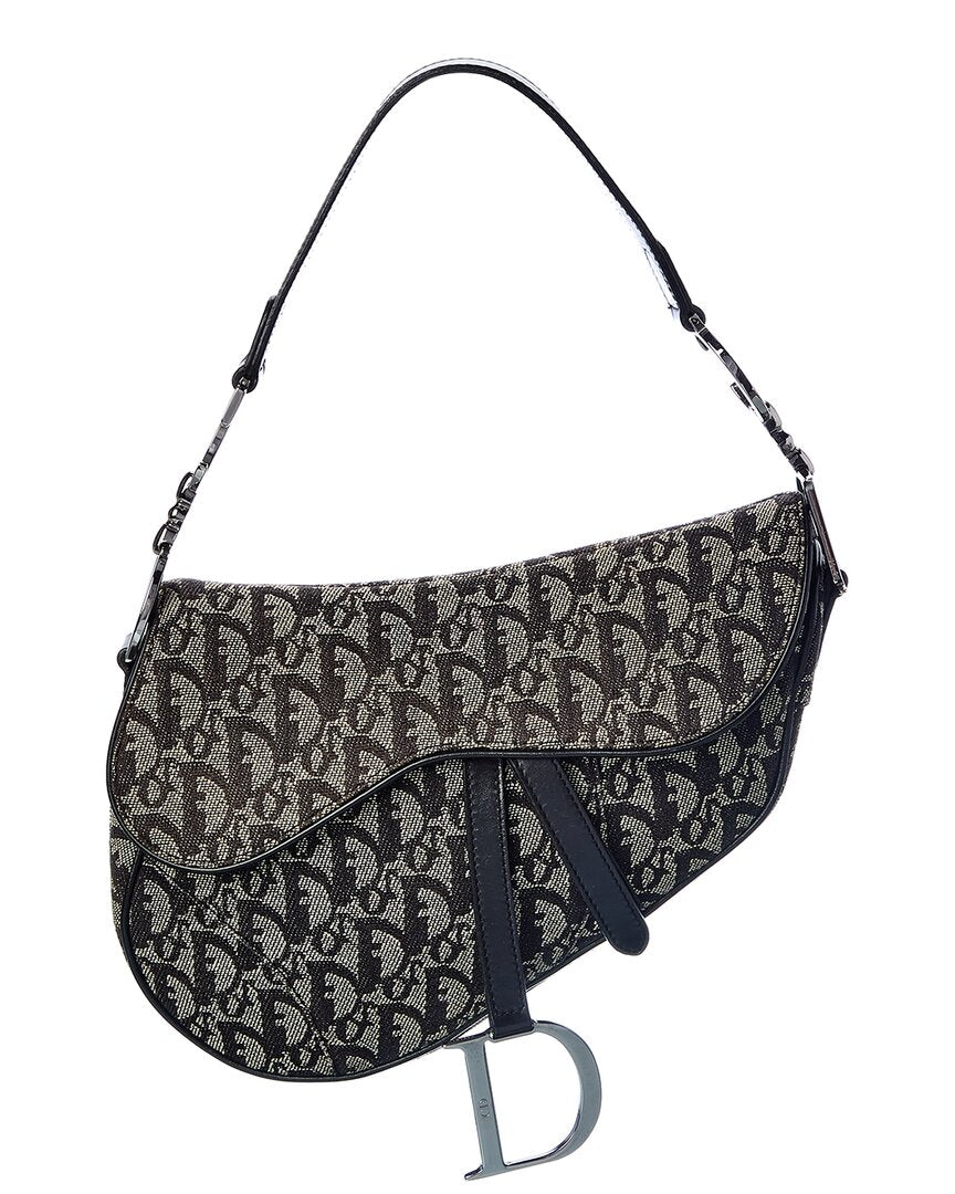Dior Black Trotter Canvas Saddle Bag ( Pre-Loved)