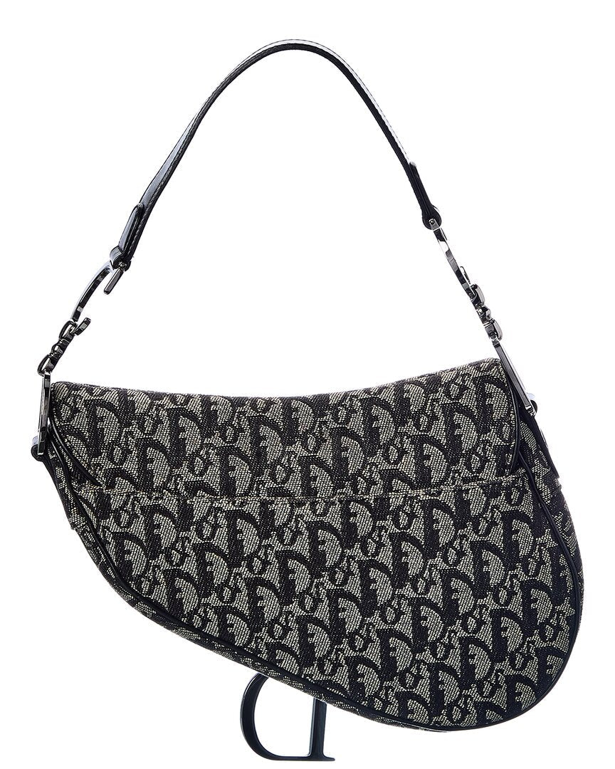 Dior Black Trotter Canvas Saddle Bag ( Pre-Loved)