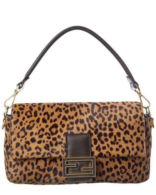 Fendi Baguette Haircalf & Leather Shoulder Bag