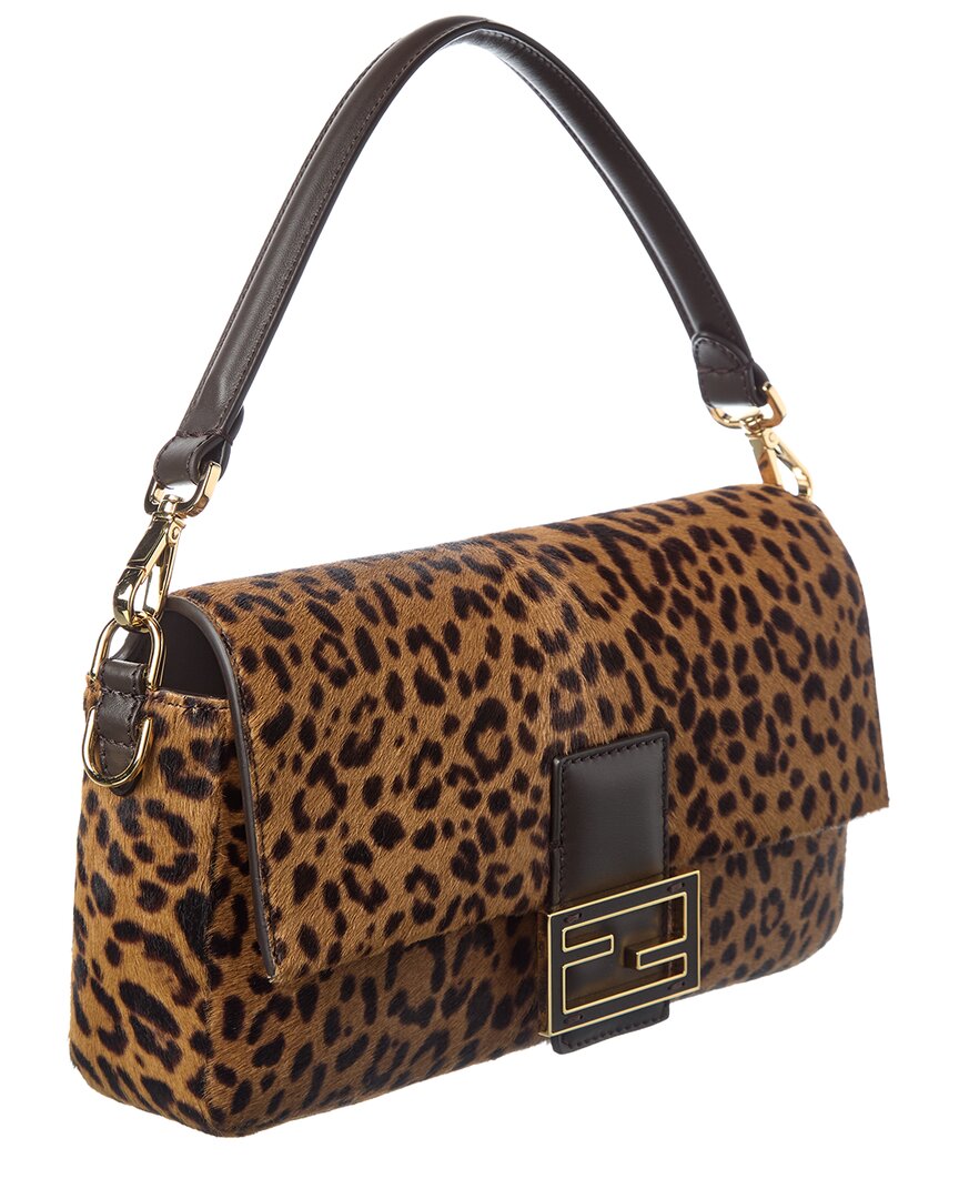 Fendi Baguette Haircalf & Leather Shoulder Bag
