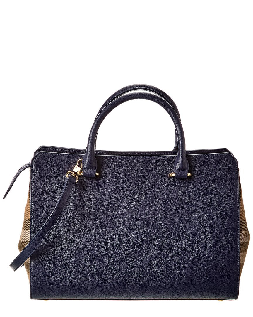 Burberry Banwell Ho  Check Canvas & Leather Satchel