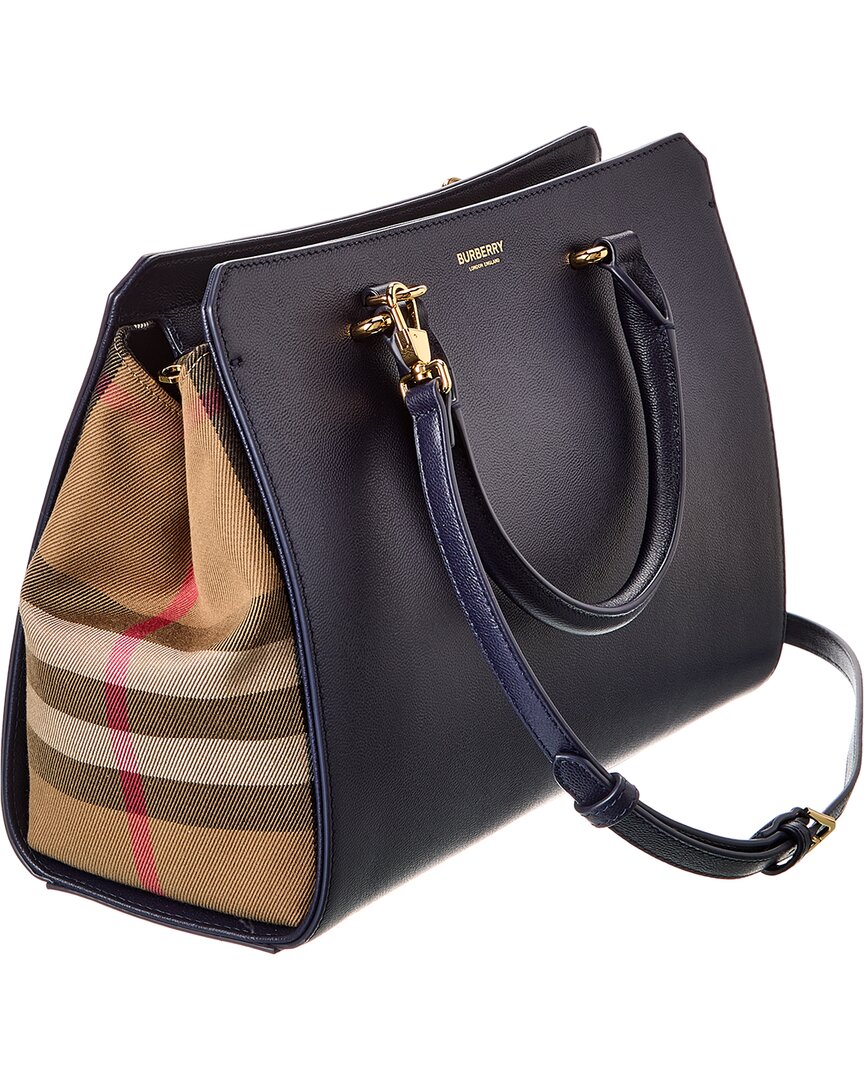 Burberry Banwell Ho  Check Canvas & Leather Satchel