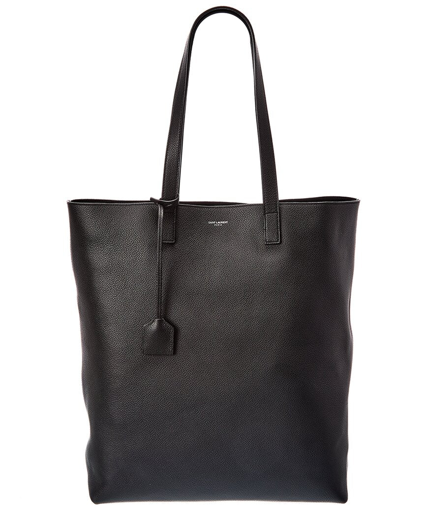Saint Laurent Bold Leather Shopper Tote
