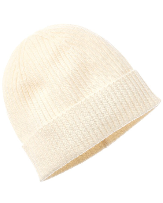 Amicale Cashmere Rib Knit Cuffed Cashmere Hat