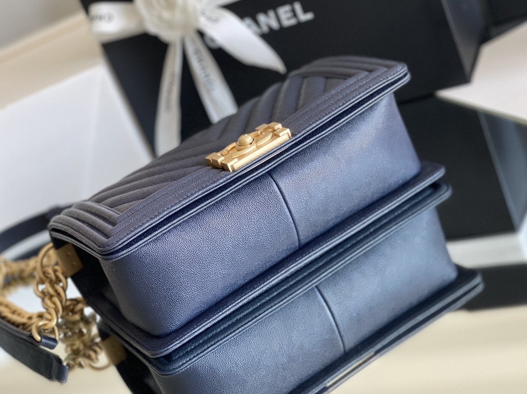 CHLMeTop Qualityum Boy Handbag Dark Blue For Women 9.8in/25cm A67086