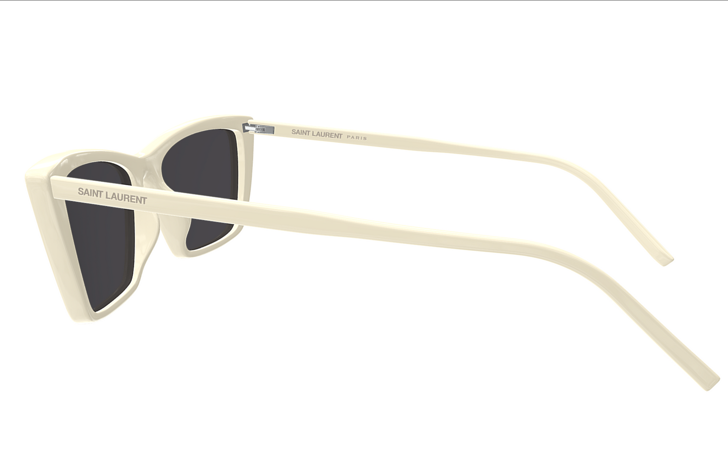 Saint Laurent SL 737 MICA THIN-005 Chic Ivory Cat-Eye Sunglasses with Dark