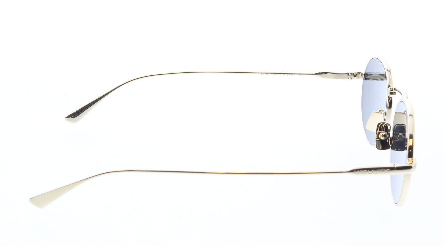 Saint Laurent SL 799-003 Golden Statement: Round Metal Sunglasses with Sleek