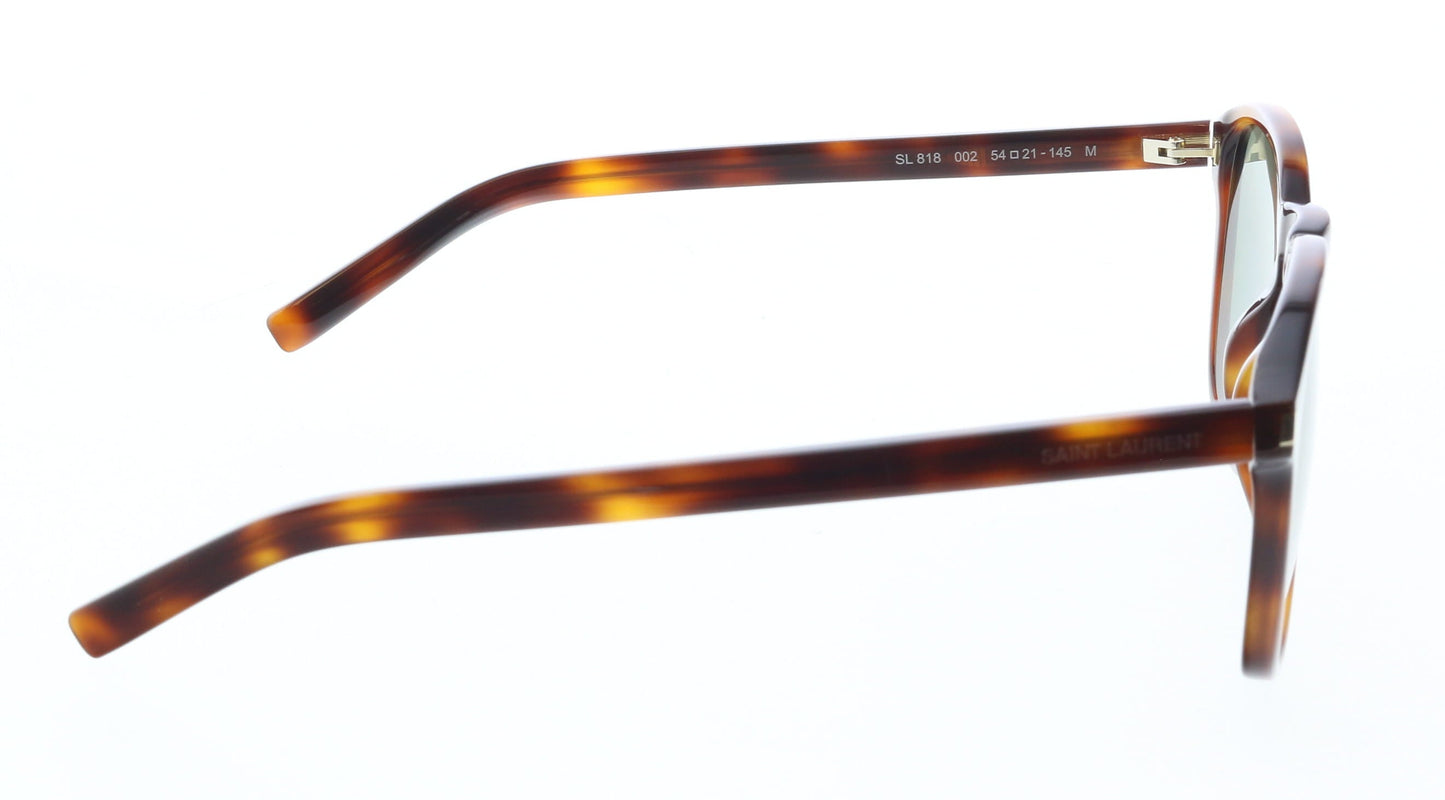 Saint Laurent SL 818-002 Timeless Tortoise Round Sunglasses with Olive Green
