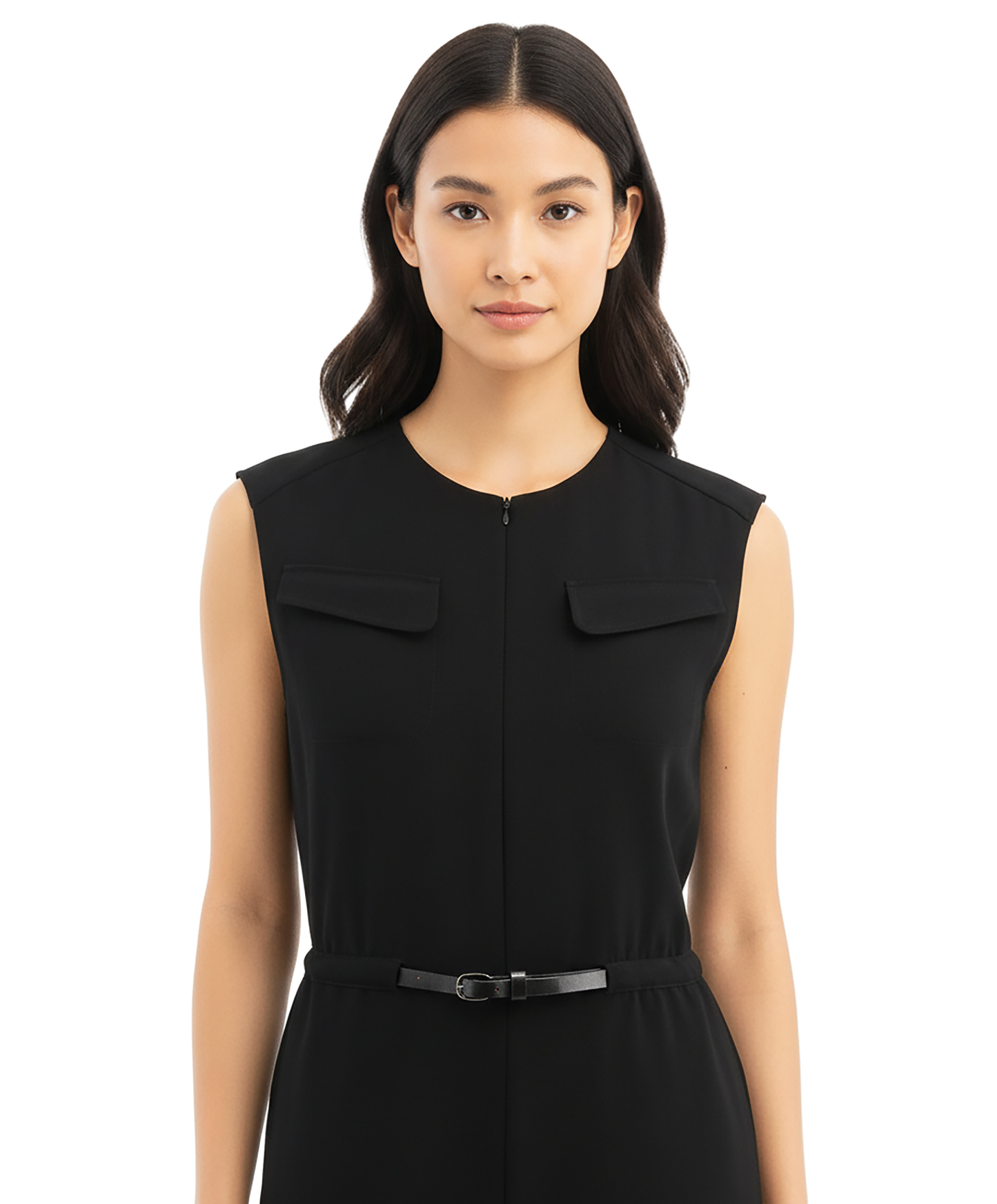 Emporio Armani Black Sleeveless Belted Jogger-Leg Jumpsuit-IT40