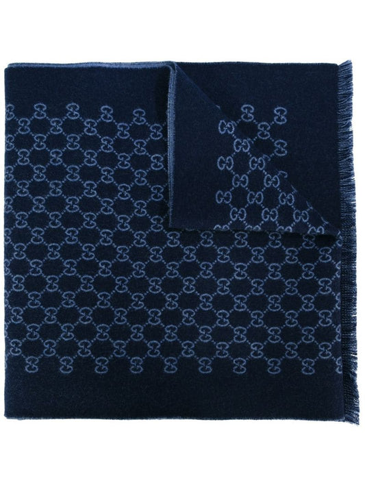Gucci - GG Supreme pattern scarf - men - Wool - One Size - Blue