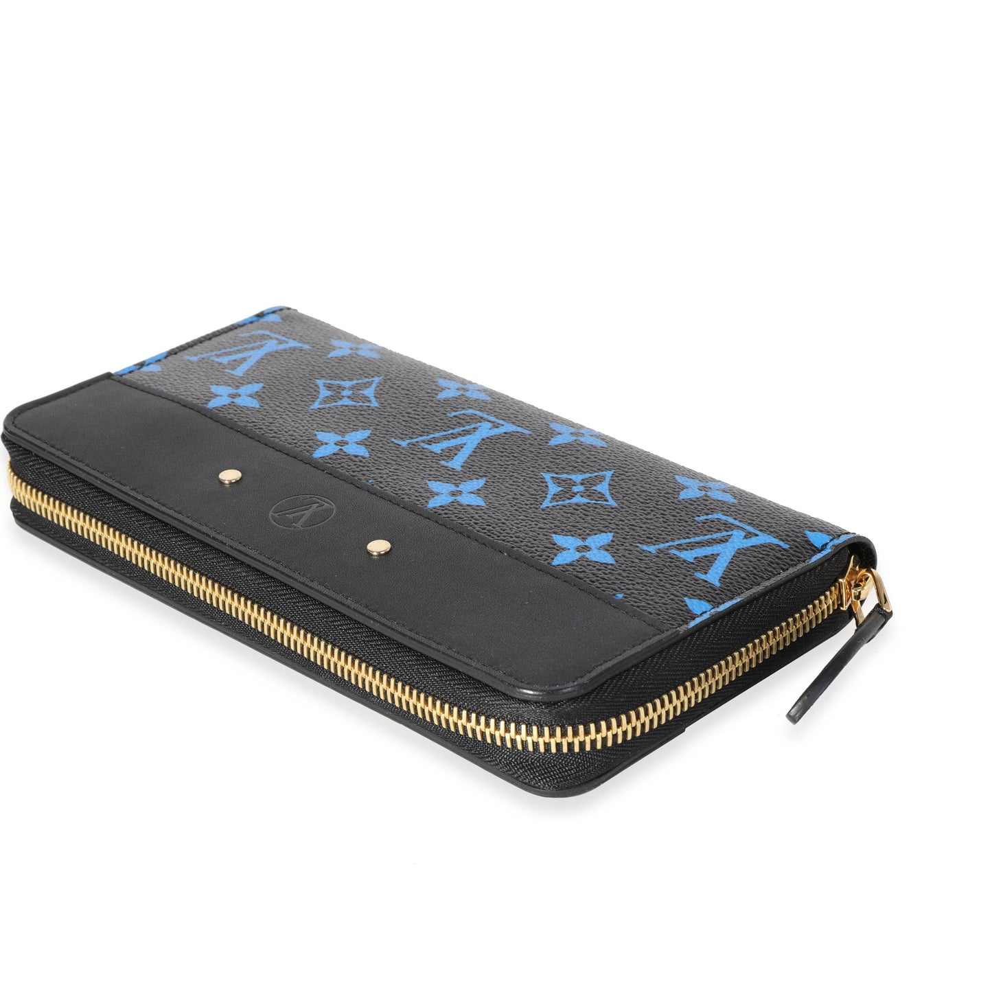 Louis Vuitton  Blue & Black Monogram Canvas Zippy Wallet